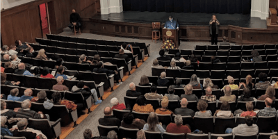 People sitting in an auditorium