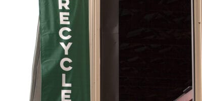 A sign saying "recycle"